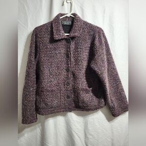 Carol Anderson, Women's Purple Tweed Jacket, Size Large